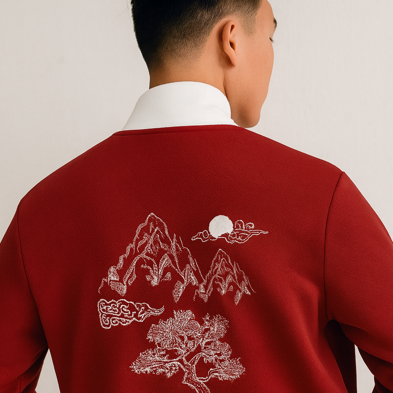 K-line Side Stripe Fleece Cropped Track Jacket