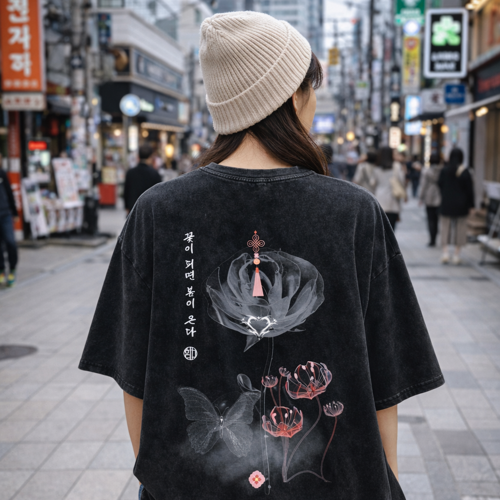 Snow Washed Oversized Cotton T-Shirt
