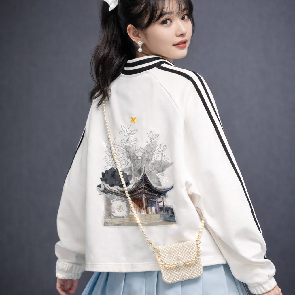 Girl wearing traditional korean clotehs