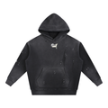 HAK-학-Vintage Washed Frayed Fleece Hoodie