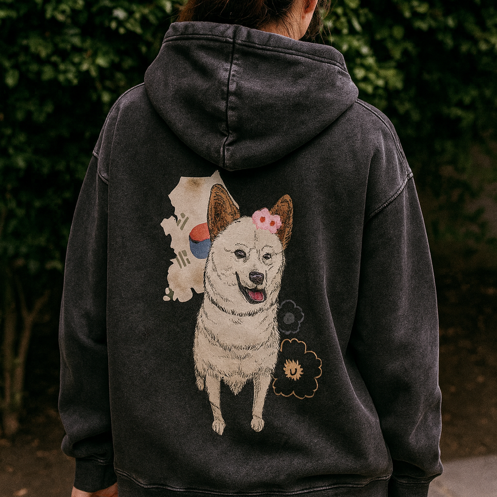 jindo-진돗 Washed Loose Cotton Hoodie