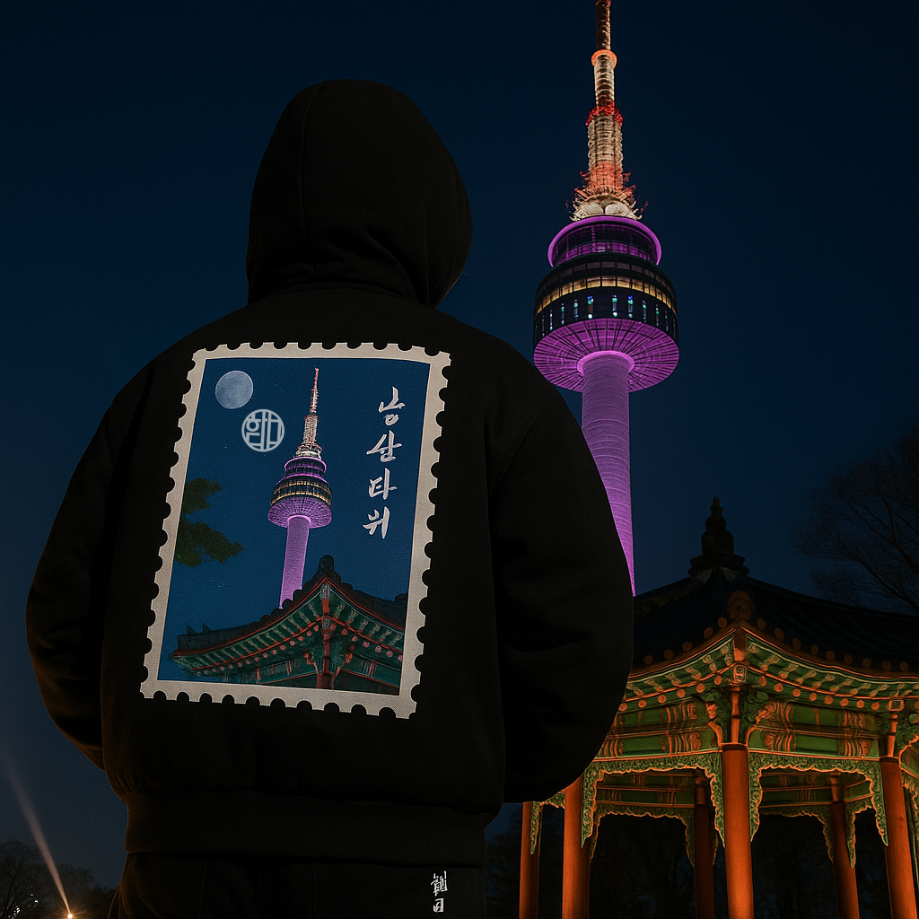 남산타워- namsan Fade Frayed Raw Edge Fleece Zip Hoodie